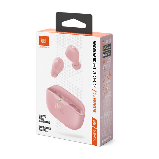 JBL Wave Buds 2 - Pink - True Wireless Noise Cancelling Earbuds - Detailshot 15 image number null